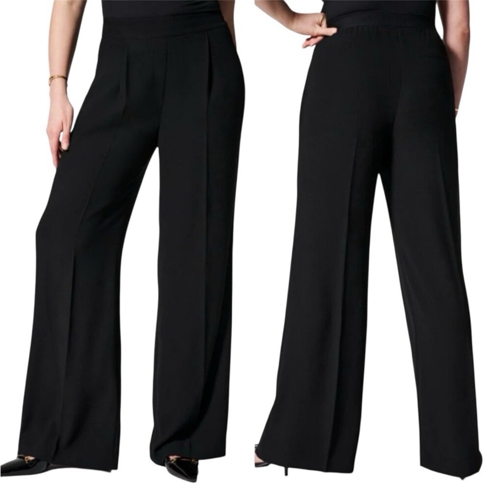 SPANX Black Wide-Leg Ponte Pants